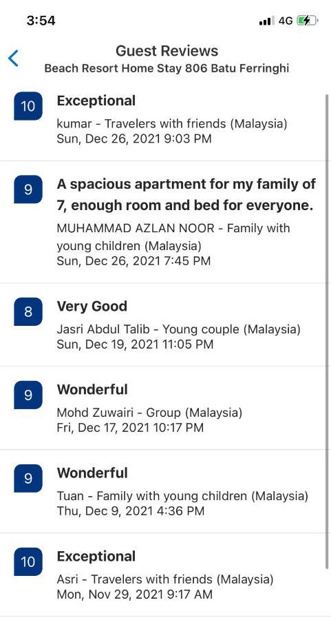 Beach Resort 7 Home Stay Sri Sayang Apartment Batu Ferringhi 3Bedroom 외부 사진